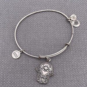 ALEX AND ANI Path Of Symbols Hand Of Fatima Bangle Bracelet Silver Tone